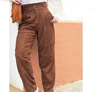 Talbots suede leather tapered trouser